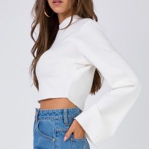 Princess Polly Cropped White Sweater